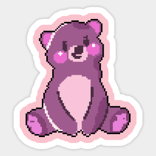 Cozy Cabin: Pixel Art Bear Illustration for Fashionable Clothing Sticker